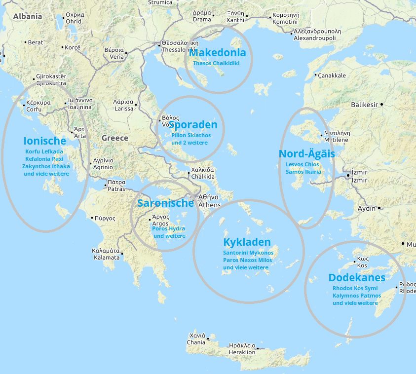 Inselhüpfen Griechenland und Griechische Inseln