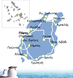 Karte Insel Paros