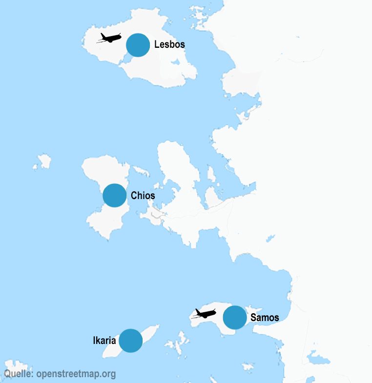 Griechische Inseln Limnos Lesbos Samos