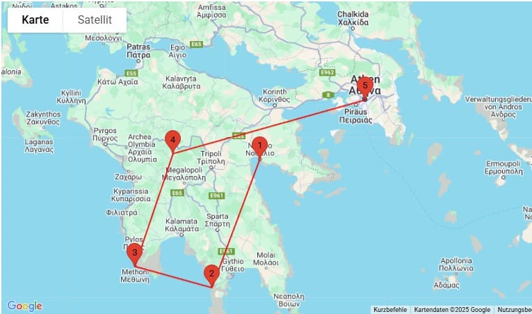 Entdeckungsrundreise auf dem Peloponnes